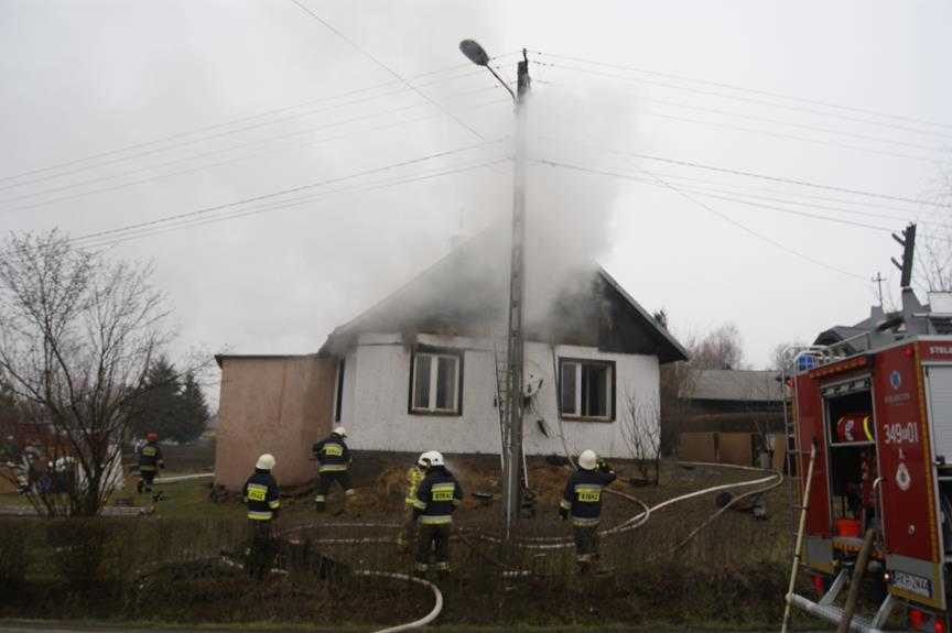 Pożar domu w Bóbrce