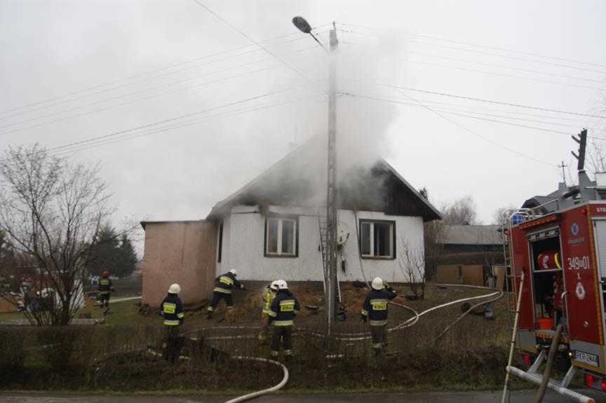 Pożar domu w Bóbrce