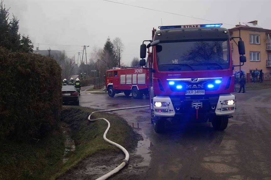 Pożar domu w Bóbrce