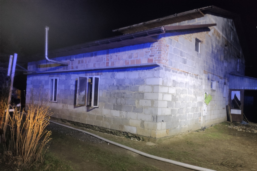Pożar domu w Kozłówku