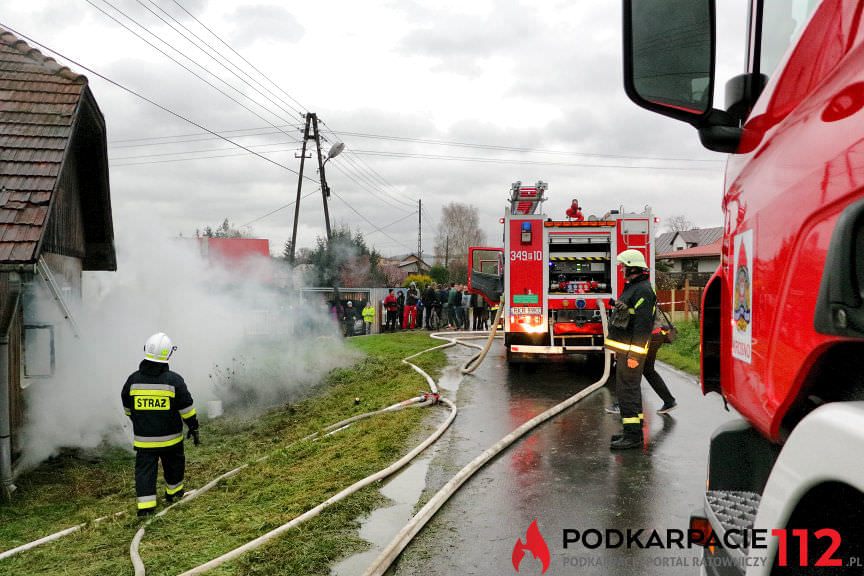 Pożar domu w Równem