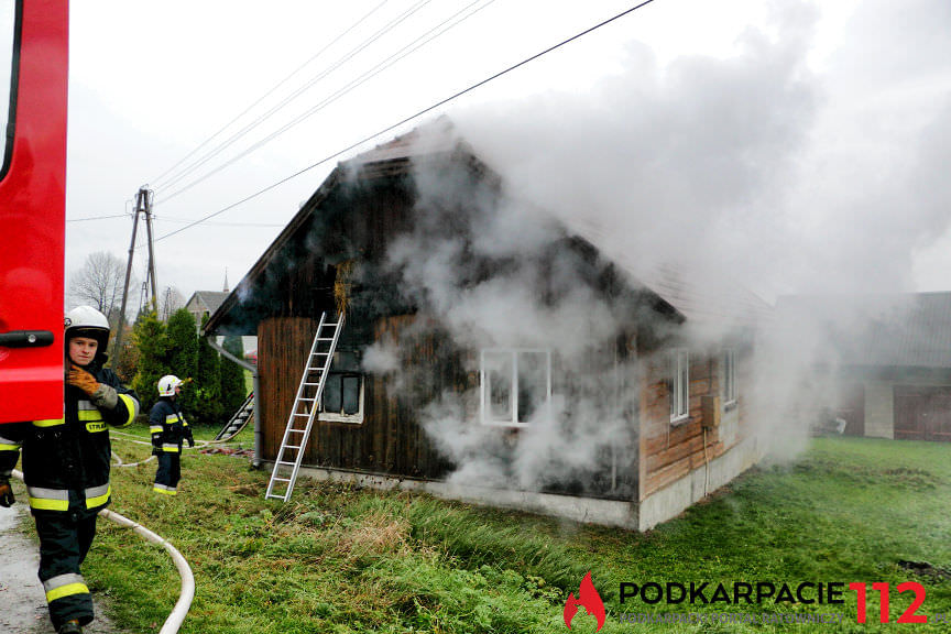 Pożar domu w Równem