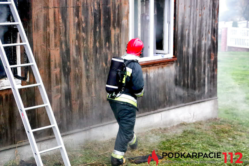 Pożar domu w Równem