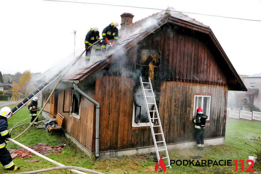 Pożar domu w Równem