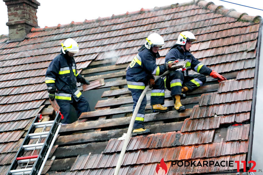 Pożar domu w Równem