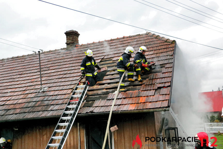 Pożar domu w Równem