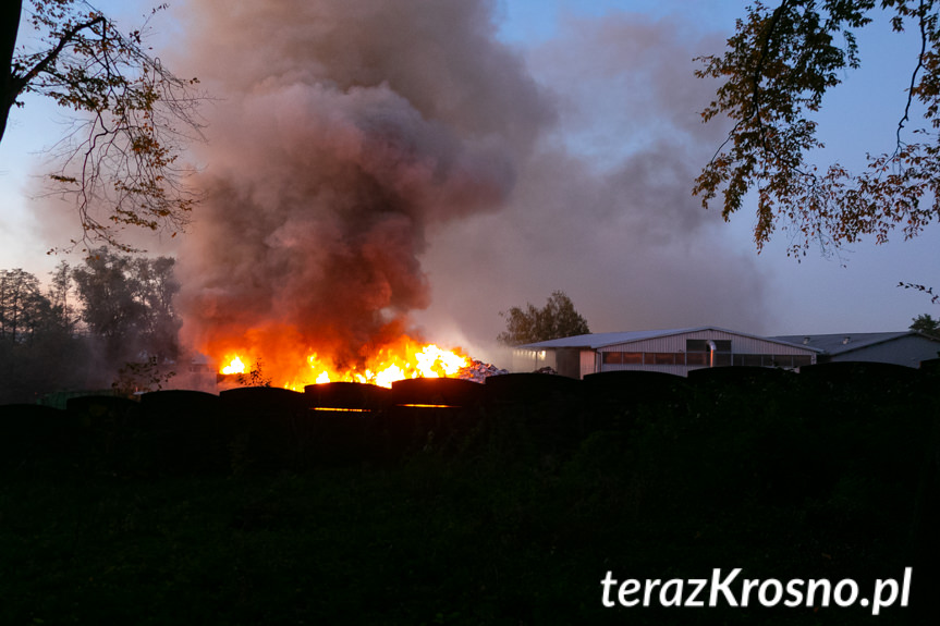 Pożar na terenie sortowni śmieci w Wolicy