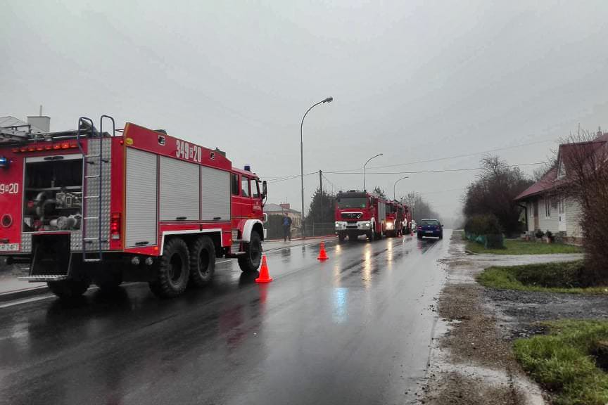 Pożar sklepu w Iwoniczu