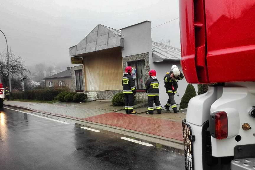 Pożar sklepu w Iwoniczu