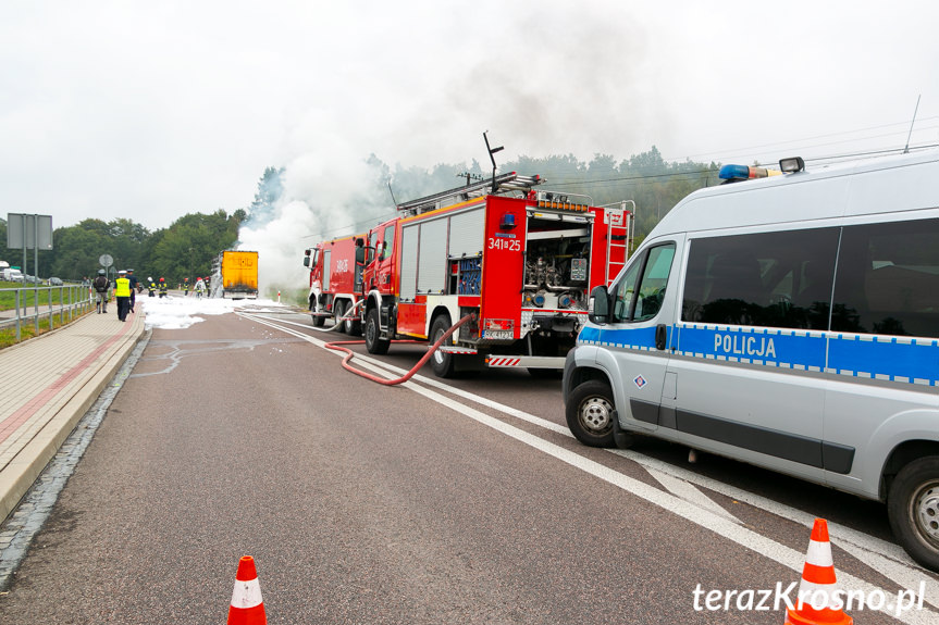 Pożar tira w Komborni