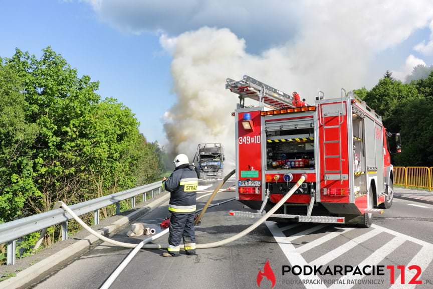 Pożar tira w Trzcianie