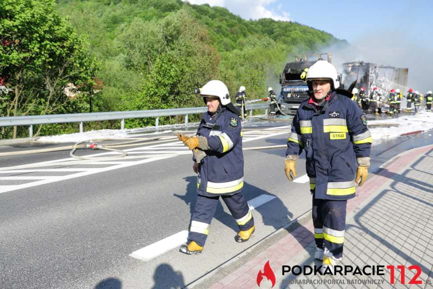 Pożar tira w Trzcianie