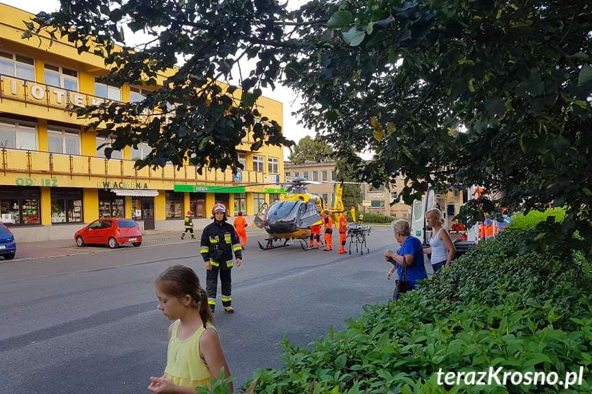 Śmigłowiec LPR w centrum Krosna