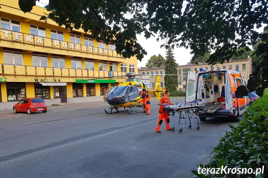 Śmigłowiec LPR w centrum Krosna