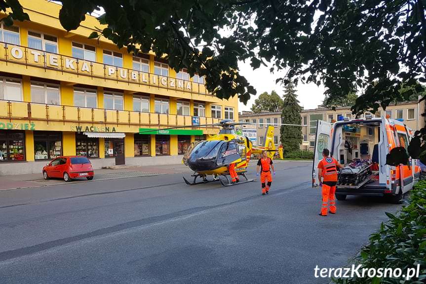 Śmigłowiec LPR w centrum Krosna