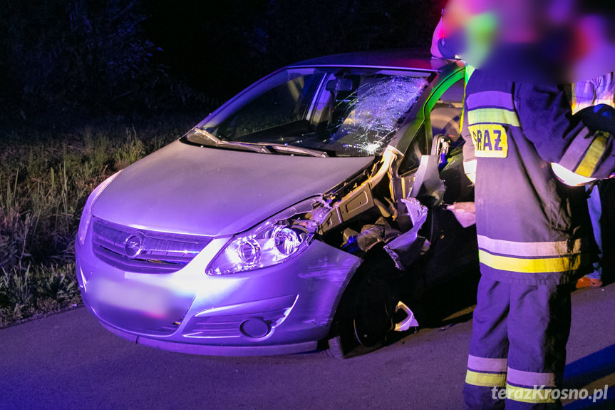 Korczyna.Wpadek z udziałem motorowerzysty 