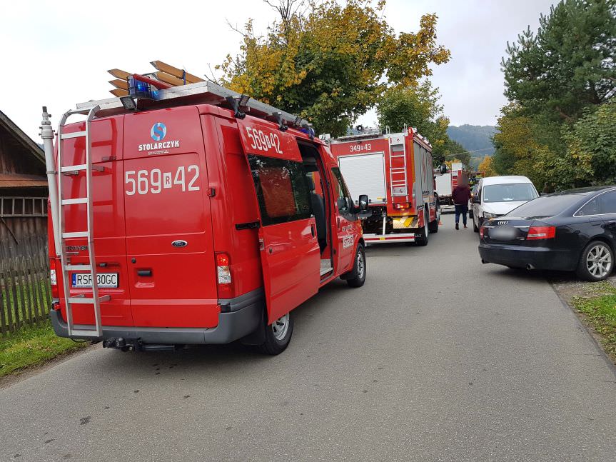 Wypadek drogowy w Węglówce