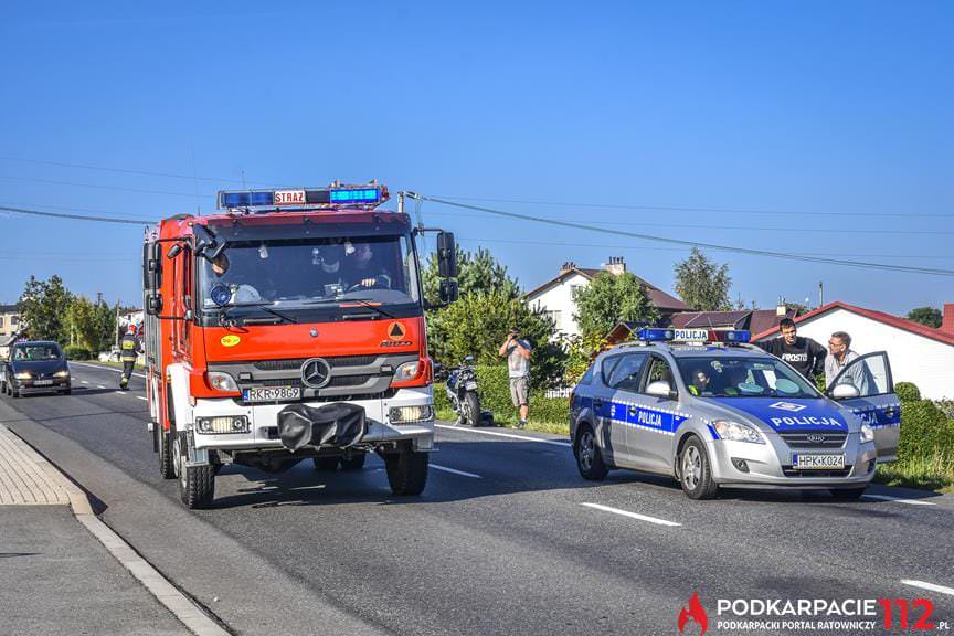 Wypadek motocyklisty w Miejscu Piastowym