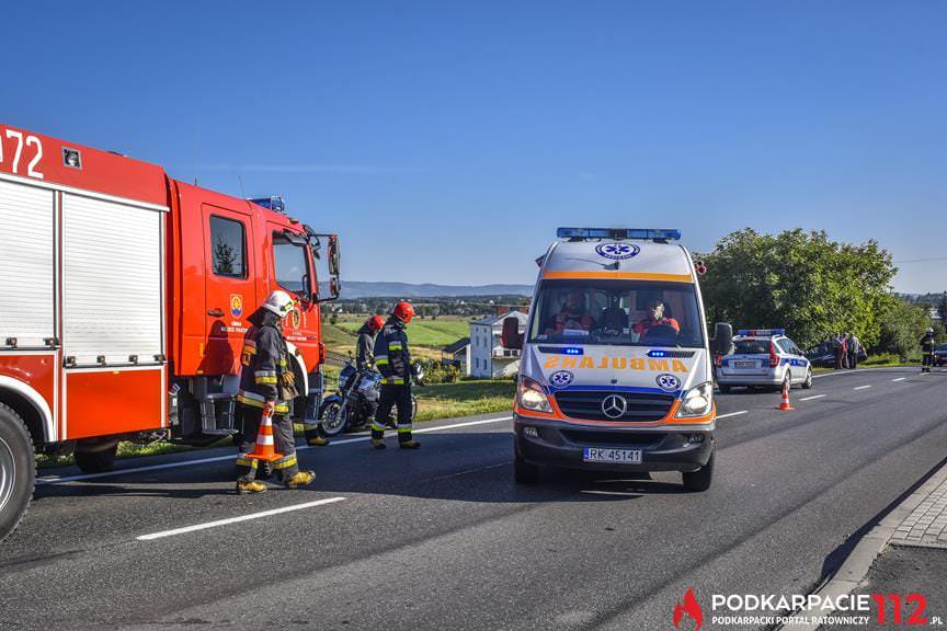 Wypadek motocyklisty w Miejscu Piastowym