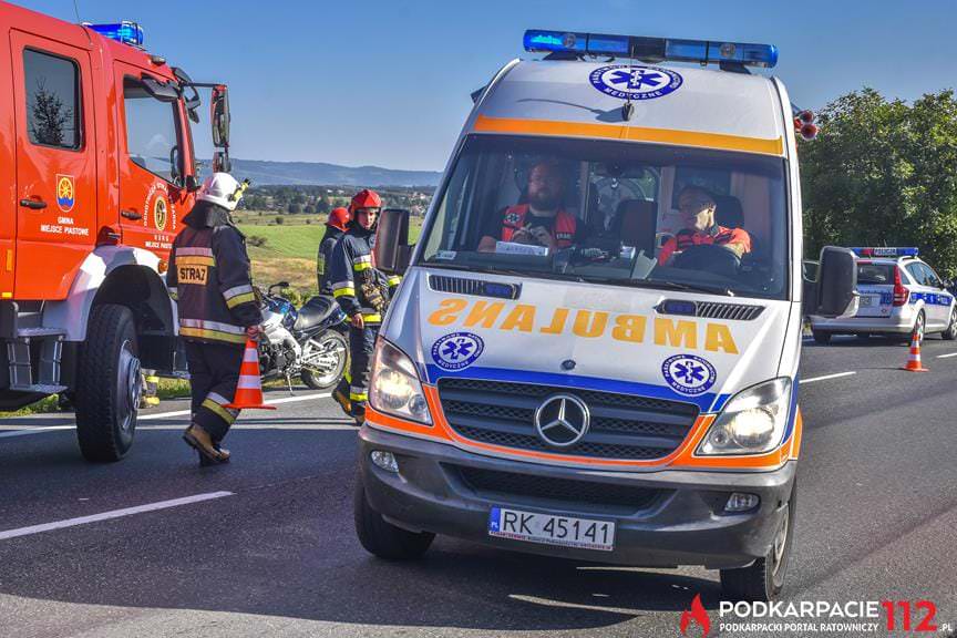 Wypadek motocyklisty w Miejscu Piastowym
