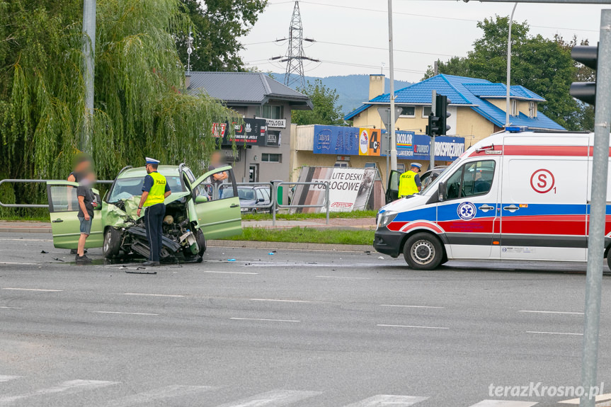 Wypadek na Podkarpackiej w Krośnie