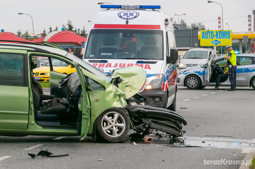 Wypadek na Podkarpackiej w Krośnie