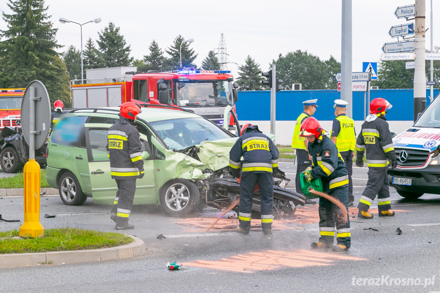 Wypadek na Podkarpackiej w Krośnie
