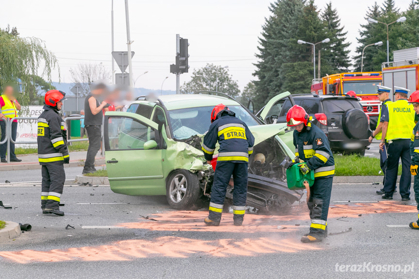 Wypadek na Podkarpackiej w Krośnie