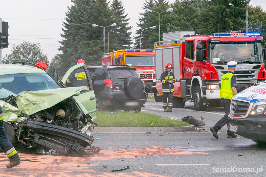 Wypadek na Podkarpackiej w Krośnie
