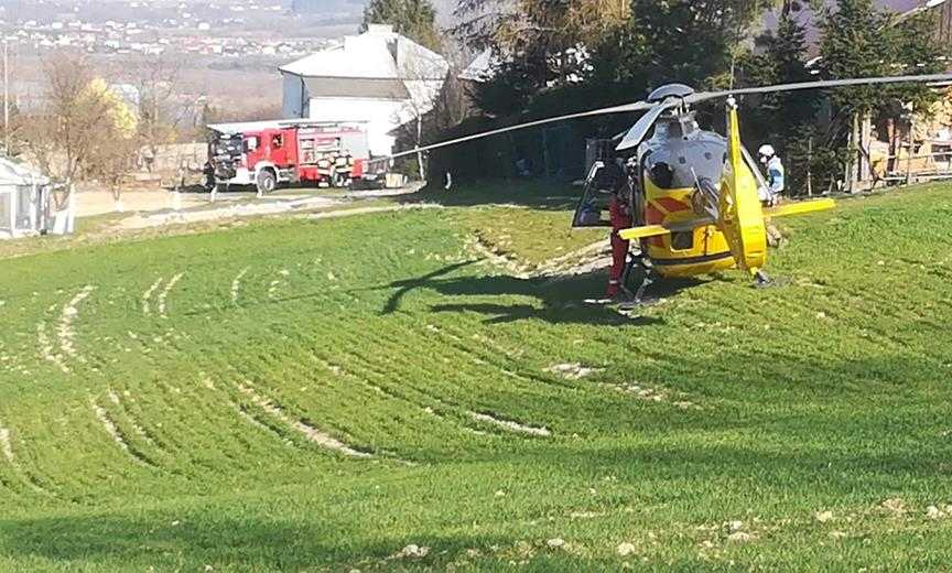 Wypadek w lesie -interweniował helikopter Pogotowia  Ratunkowego