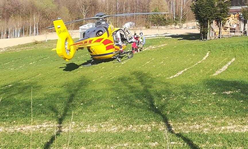 Wypadek w lesie -interweniował helikopter Pogotowia  Ratunkowego