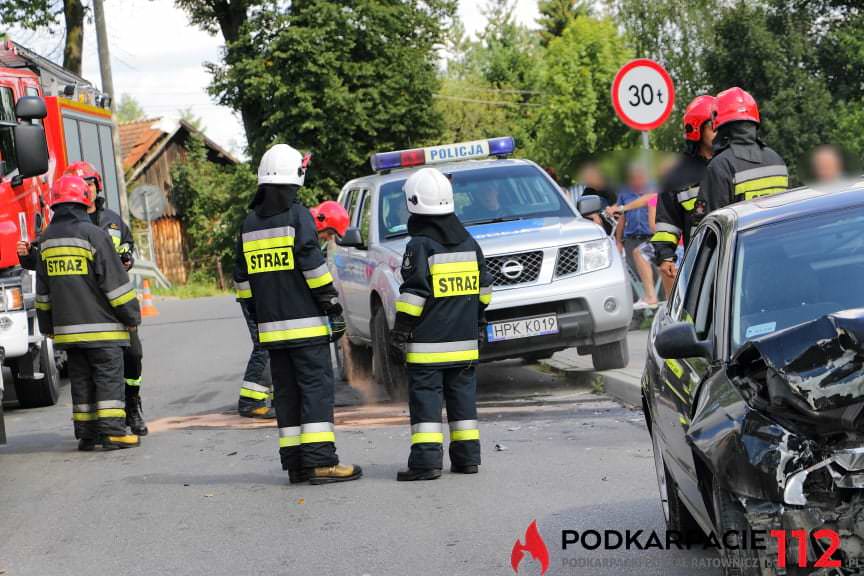 Zderzenie dwóch samochodów w Jedliczu