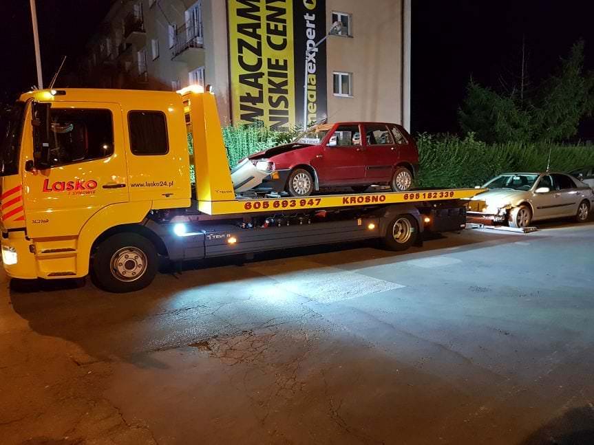 Zderzenie Renault i Fiata w Krośnie