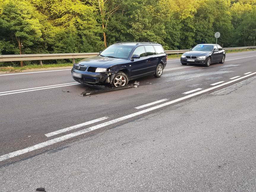 Zderzenie Volkswagena i BMW w Komborni