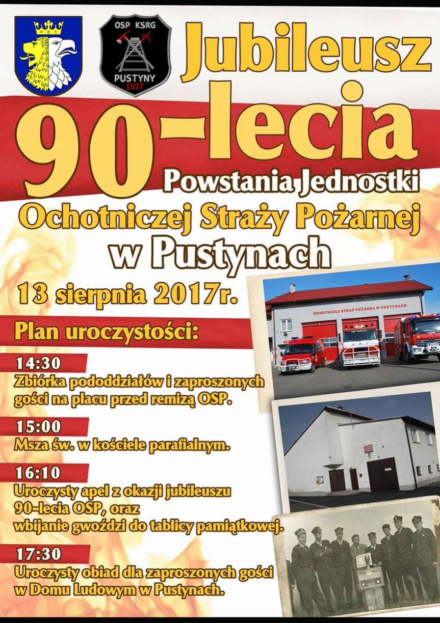Jubileusz 90-lecia powstania OSP Pustyny