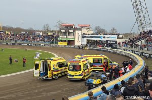 Karambol podczas sparingu Wilków Krosno i Stali Rzeszów