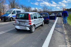 Kolizja czterech samochodów na DK28