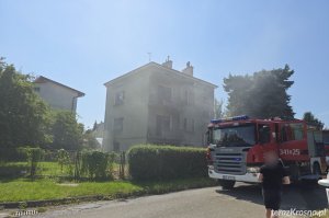 Krosno. Pożar garażu w budynku mieszkalnym