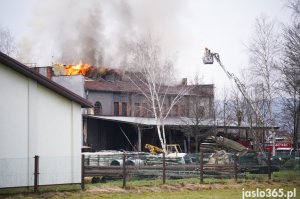 Pożar hali w Roztokach