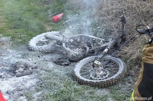 Pożar motocykla w Szczepańcowej