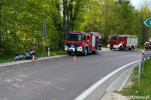 Wola Komborska. Wywrotka na motocyklu