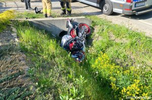 Wypadek motocyklisty w Korczynie