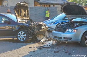 Wypadek w Jedliczu, zderzenie dwóch samochodów