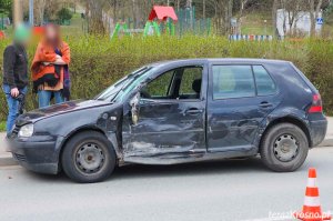 Zderzenie dwóch samochodów w Rymanowie-Zdroju