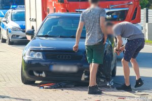 Zderzenie samochodów w Iskrzyni