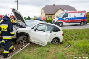 Zderzenie samochodów w Łężanach. Są poszkodowani