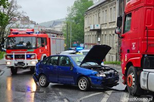 Zderzenie trzech samochodów na DK 19