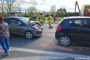 Zderzenie trzech samochodów w Krośnie