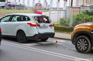 Zderzenie trzech samochodów w Krośnie