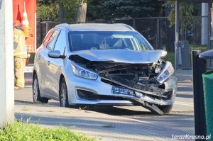 Zderzenie trzech samochodów w Krośnie